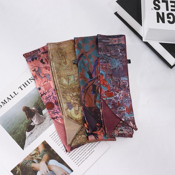 scarves 2021 summer 100*6 long fashion female small scarf silk flowers wrist tie hair ribbon style for women, Blue;gray
scarves 2021 summer 100*6 long fashion female small scarf silk flowers wrist tie hair ribbon style for women, Blue;gray