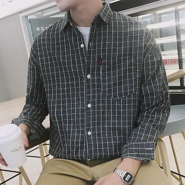 men's casual shirts fashion spring man lapel lattice long sleeve soft comfort small fresh personality slim styles men cardigan, White;black
men's casual shirts fashion spring man lapel lattice long sleeve soft comfort small fresh personality slim styles men cardigan, White;black