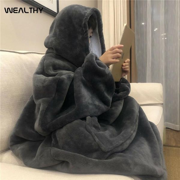 women's hoodies & sweatshirts women winter blanket with sleeve warm fleece hooded pocket blankets soft hoodie slant robe bathrobe sweat, Black
women's hoodies & sweatshirts women winter blanket with sleeve warm fleece hooded pocket blankets soft hoodie slant robe bathrobe sweat, Black