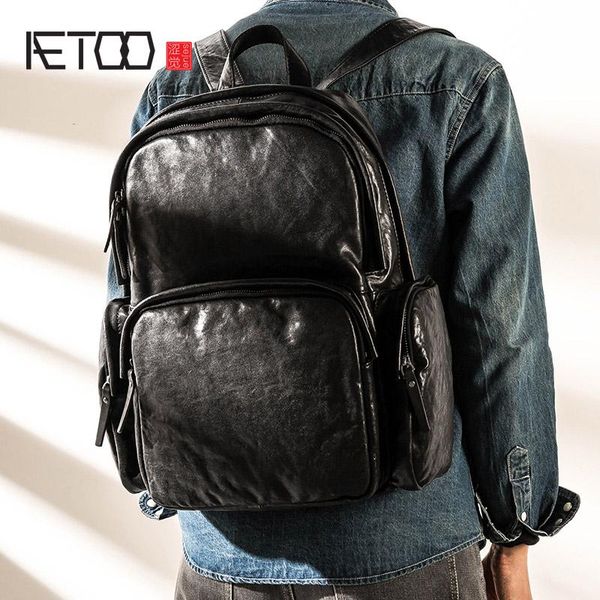 leather trendy backpack, men's head layer large-capacity leisure travel computer bag backpack
leather trendy backpack, men's head layer large-capacity leisure travel computer bag backpack