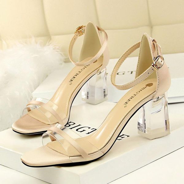 peep toe ankle strap women sandals med clear square heel shoes cover buckle summer fashion, Black
peep toe ankle strap women sandals med clear square heel shoes cover buckle summer fashion, Black