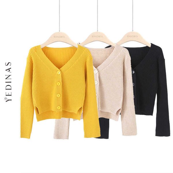 yedinas casual solid sweater women autumn and winter long sleeve v neck white knit cardigan slim soft ladies cardigans korean 210527, White;black
yedinas casual solid sweater women autumn and winter long sleeve v neck white knit cardigan slim soft ladies cardigans korean 210527, White;black