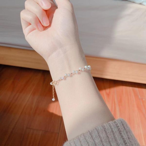 charm bracelets zhen qi natural pearl bracelet female 14k non-fading freshwater original handmade simple gift fashion, Golden;silver
charm bracelets zhen qi natural pearl bracelet female 14k non-fading freshwater original handmade simple gift fashion, Golden;silver