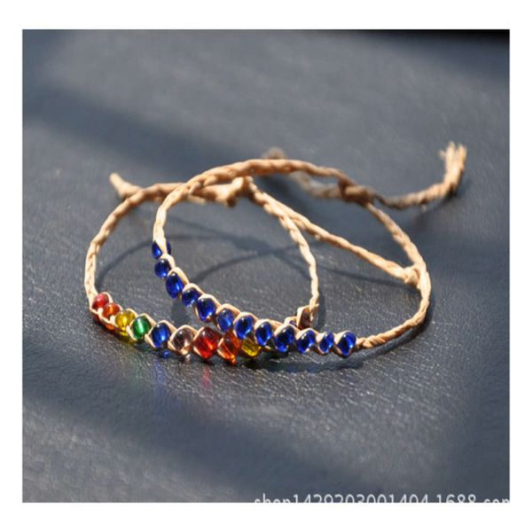 Dragon Boat Festival hand woven colorful grass rope bracelet, Black 
Dragon Boat Festival hand woven colorful grass rope bracelet, Black