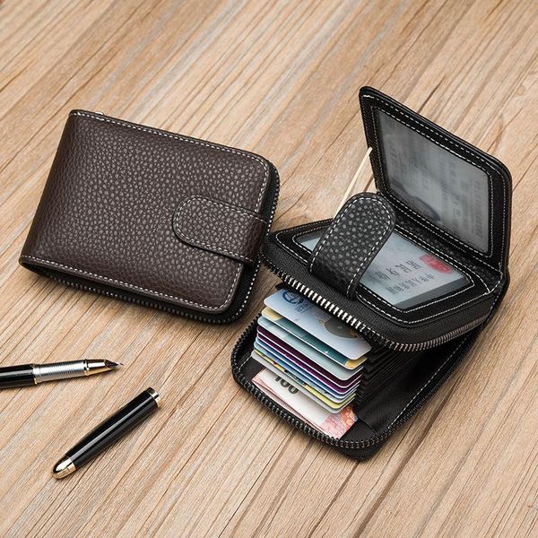 wallet card case coin purse men's and women's wallets, Red;black
