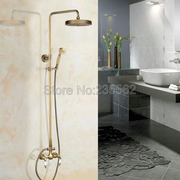 bathroom dual handle rain shower faucet set antique brass finish wall mounted mixer taps lan104 sets
bathroom dual handle rain shower faucet set antique brass finish wall mounted mixer taps lan104 sets