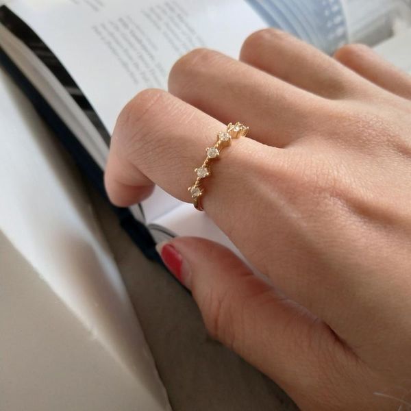 cluster rings women's slim thin authentic s925 sterling silver fine jewelry prong white zirconia open adjust j347, Golden;silver
cluster rings women's slim thin authentic s925 sterling silver fine jewelry prong white zirconia open adjust j347, Golden;silver