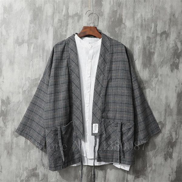 men's kimono japanese traditional style coat cardigan casual loose haori retro plaid samurai jacket asian clothing yukata ethnic, Red
men's kimono japanese traditional style coat cardigan casual loose haori retro plaid samurai jacket asian clothing yukata ethnic, Red