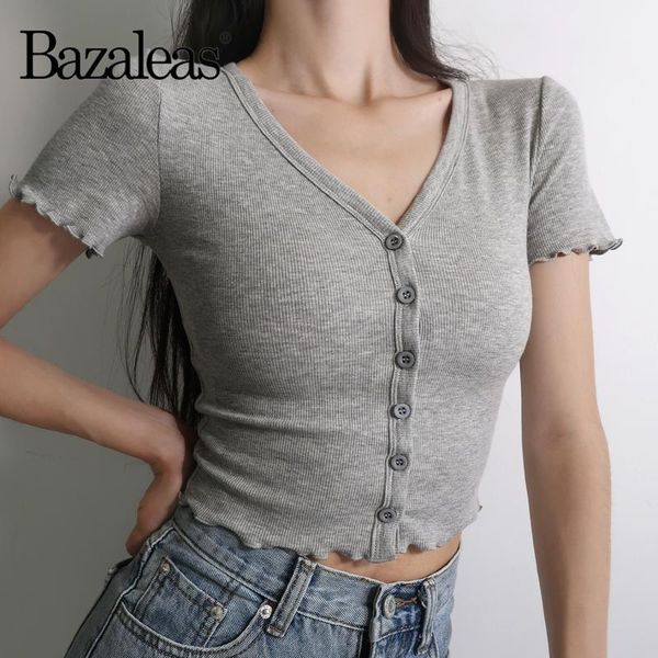 women's t-shirt bazaleas fashion center buttons crop punk v neck women harajuku cropped t shirt gothic tshirt, White
women's t-shirt bazaleas fashion center buttons crop punk v neck women harajuku cropped t shirt gothic tshirt, White