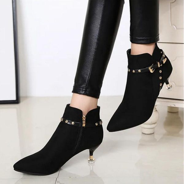 boots cresfimix women classic black suede side zip stiletto heels for office lady casual autumn stylish c6406f
boots cresfimix women classic black suede side zip stiletto heels for office lady casual autumn stylish c6406f