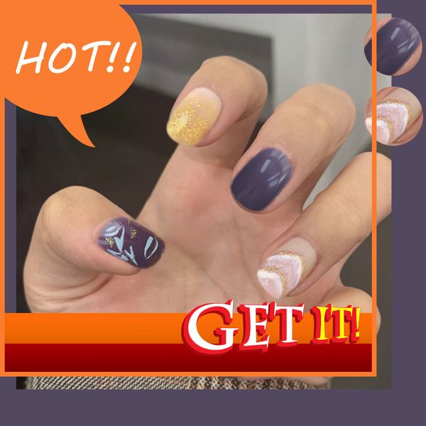 stylist diy hand decorated nail nina pd-84 purple halo hill fake nail patch wear finished 24 es, Red;gold
stylist diy hand decorated nail nina pd-84 purple halo hill fake nail patch wear finished 24 es, Red;gold
