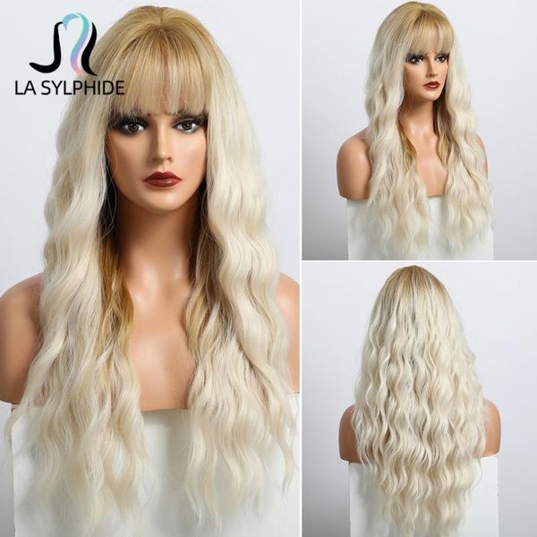la sylphide synthetic wig long deep wave root light brown ombre blonde hair wigs with bangs for woman heat resistant, Black
la sylphide synthetic wig long deep wave root light brown ombre blonde hair wigs with bangs for woman heat resistant, Black
