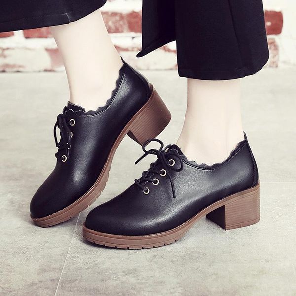 dress shoes cross-tied solid thick high heels single women anti-skid student soft leather pumps mary jeans femme plus size 34-43, Black
dress shoes cross-tied solid thick high heels single women anti-skid student soft leather pumps mary jeans femme plus size 34-43, Black