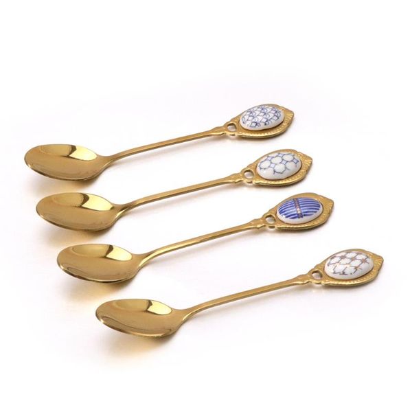 4pcs/set gold stainless steel coffee spoons creative small mini tea dessert stirring spoon dishwasher safe cutlery tableware
4pcs/set gold stainless steel coffee spoons creative small mini tea dessert stirring spoon dishwasher safe cutlery tableware