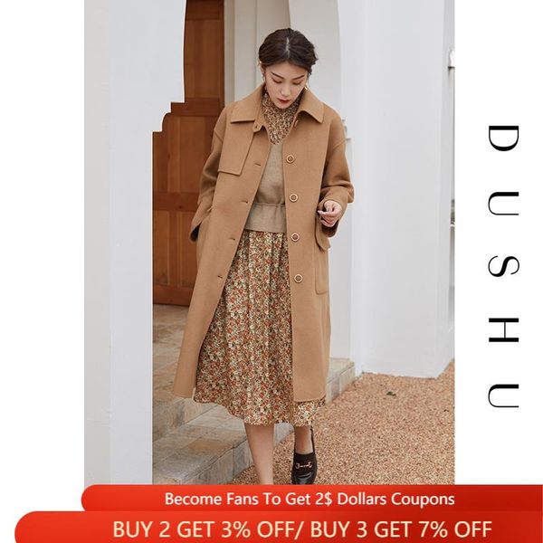 women's wool & blends dushu 100% plus size cashmere winter coat women elegant long jacket overcoat female casaul knitted vintage oversi, Black
women's wool & blends dushu 100% plus size cashmere winter coat women elegant long jacket overcoat female casaul knitted vintage oversi, Black