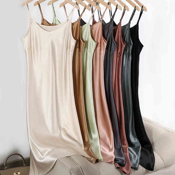 casual dresses women sleep 100%real silk satin spaghetti strap long nightgowns summer home es, Black;gray
casual dresses women sleep 100%real silk satin spaghetti strap long nightgowns summer home es, Black;gray