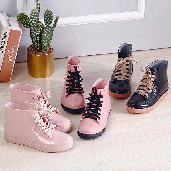 boots tide women faves rain waterproof water shoes students ankle galoshes rubber overshoes lace up non slip pink black 896
boots tide women faves rain waterproof water shoes students ankle galoshes rubber overshoes lace up non slip pink black 896