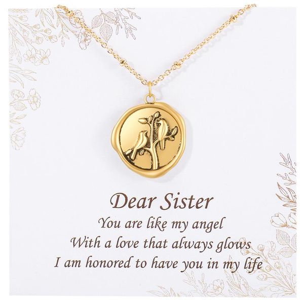 pendant necklaces ascona mother daughter necklace gift for sister grandmas women copper fashion jewelry girl, Silver
