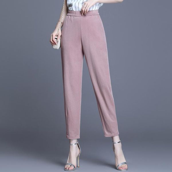 women's pants & capris summer fashion ladies soft ankle-length straight women high waisted trousers female elastic waist, Black;white
women's pants & capris summer fashion ladies soft ankle-length straight women high waisted trousers female elastic waist, Black;white