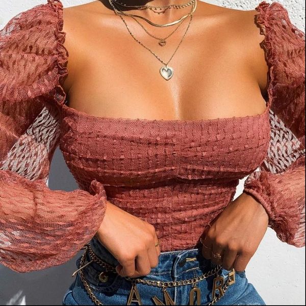fashion summer autumn ruched womens blouses long sleeve lace tulle strappy square collar cropped lady high street, White
fashion summer autumn ruched womens blouses long sleeve lace tulle strappy square collar cropped lady high street, White