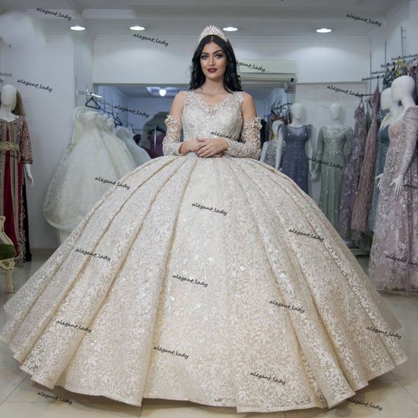 pincess ivory wedding dresses full lace long sleeves puffy skirt arabic bridal gowns court train dubai vestido de fiesta de boda france, White
pincess ivory wedding dresses full lace long sleeves puffy skirt arabic bridal gowns court train dubai vestido de fiesta de boda france, White