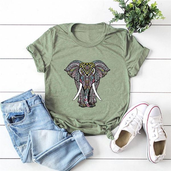 women's t-shirt 100%cotton woman tshirts summer plus size s-5xl elephant print tshirt o-neck short sleeve tees women clothing, White
women's t-shirt 100%cotton woman tshirts summer plus size s-5xl elephant print tshirt o-neck short sleeve tees women clothing, White