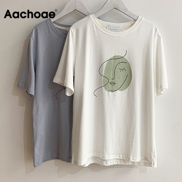 aachaoe summer o neck loose t shirt women fashion abstract face print tshirt ladies short sleeve harajuku tees 210413, White
aachaoe summer o neck loose t shirt women fashion abstract face print tshirt ladies short sleeve harajuku tees 210413, White