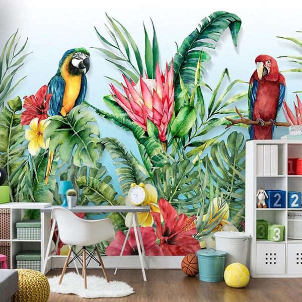 wallpapers dropship custom 3d wallpaper nordic style hand-painted tropical plant green leaves flowers bird parrot murals tv sofa fresco
wallpapers dropship custom 3d wallpaper nordic style hand-painted tropical plant green leaves flowers bird parrot murals tv sofa fresco