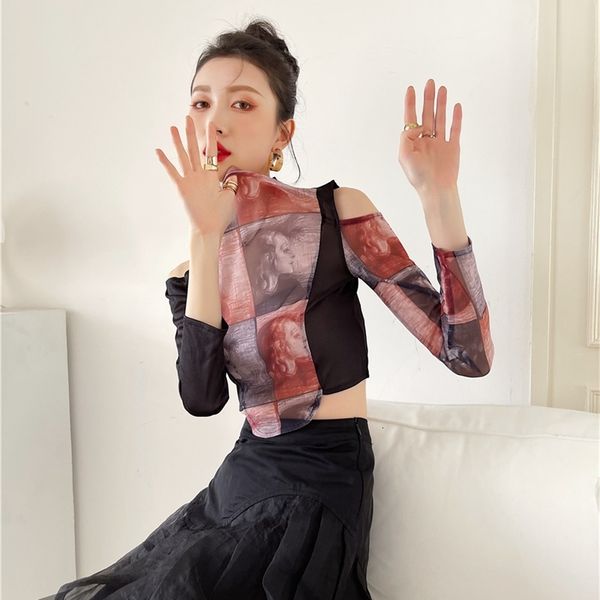 women's t-shirt y2k off shoulder mesh long sleeve see through crop patchwork cold s 2021 trend fashion women f0eb, White
women's t-shirt y2k off shoulder mesh long sleeve see through crop patchwork cold s 2021 trend fashion women f0eb, White