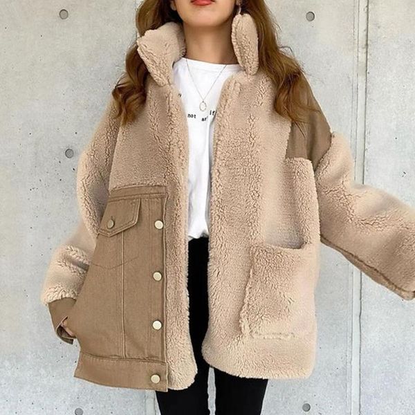 women's jackets lady 2021 fw/ fashion long sleeve loose zipper lapel stitching design elegant jacket short coat, Black;brown
women's jackets lady 2021 fw/ fashion long sleeve loose zipper lapel stitching design elegant jacket short coat, Black;brown