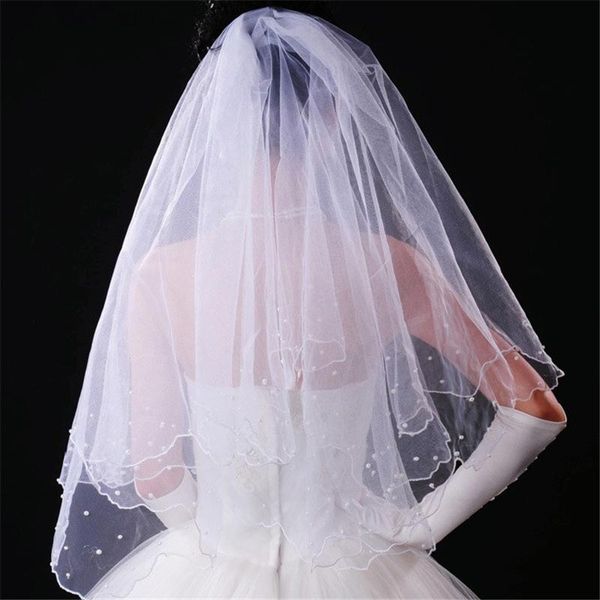 bridal veils ivory white double layer short wedding 2021 pearl veil for bride marriag accessories velos de noiva q4, Black
bridal veils ivory white double layer short wedding 2021 pearl veil for bride marriag accessories velos de noiva q4, Black