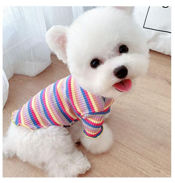 dog apparel puppy costume rainbow striped clothes ruffle collar female dogs shirts spring autumn small pet chihuahua knit sweater
dog apparel puppy costume rainbow striped clothes ruffle collar female dogs shirts spring autumn small pet chihuahua knit sweater