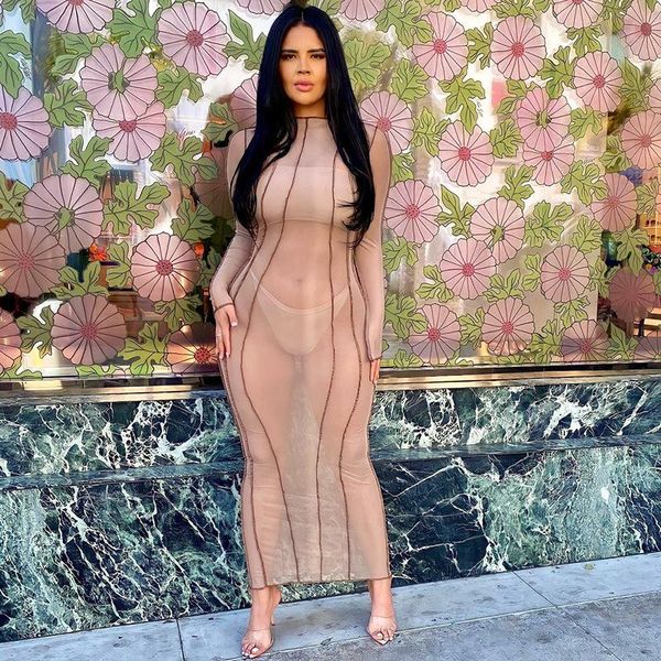 casual dresses chronstyle mesh sheer see through summer women dress 2021 long sleeve striped outfits print maxi vestidos, Black;gray
casual dresses chronstyle mesh sheer see through summer women dress 2021 long sleeve striped outfits print maxi vestidos, Black;gray