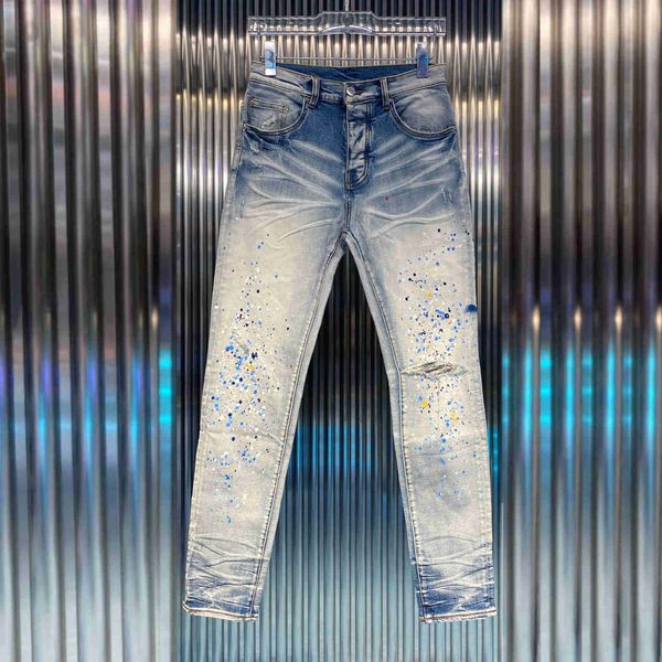 robin jeans for men fashion clothing man short brand distressed jean hip hop, Blue 
robin jeans for men fashion clothing man short brand distressed jean hip hop, Blue