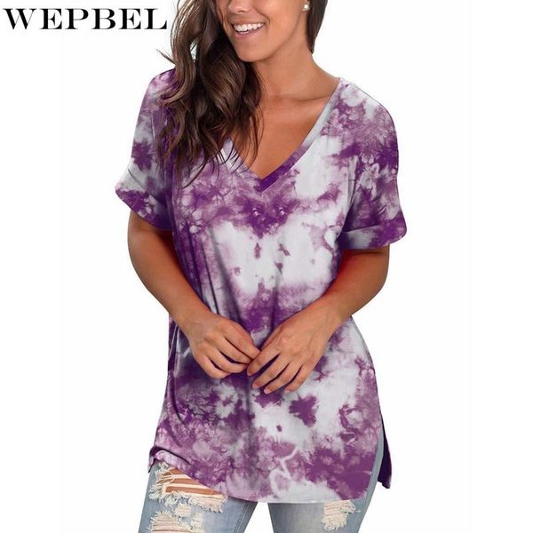 t-shirt women's casual short sleeve tie-dye printed summer fashion v-neck loose split pullover, White
t-shirt women's casual short sleeve tie-dye printed summer fashion v-neck loose split pullover, White