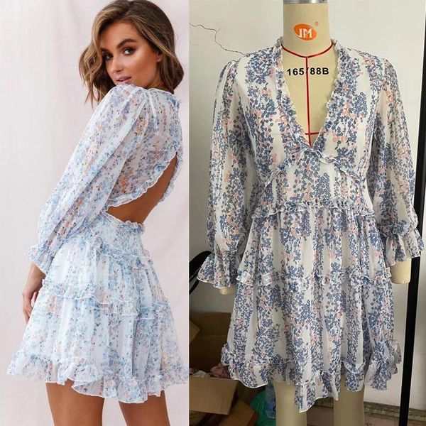 casual dresses european and american women's chiffon long-sleeved v-neck printed dress, Black;gray
casual dresses european and american women's chiffon long-sleeved v-neck printed dress, Black;gray