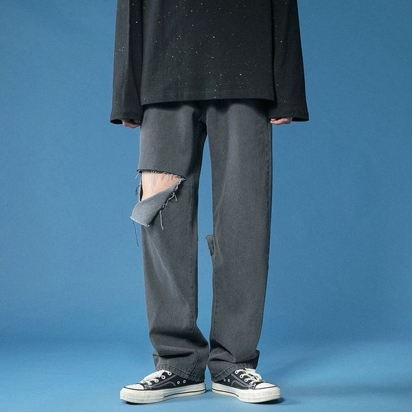 jeans korean cotton wide-leg men's fashion casual ripped jeans men streetwear loose hip-hop hole straight denim trousers mens, Blue
jeans korean cotton wide-leg men's fashion casual ripped jeans men streetwear loose hip-hop hole straight denim trousers mens, Blue