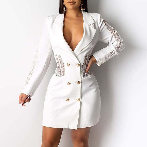 casual dresses bkld lace patchwork blazer dress autumn women white double-breasted bodycon short mini female elegant party, Black;gray
casual dresses bkld lace patchwork blazer dress autumn women white double-breasted bodycon short mini female elegant party, Black;gray