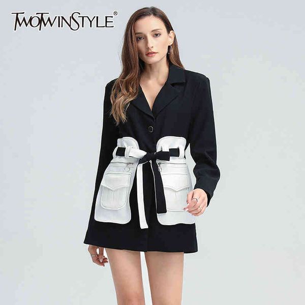 patchwork hit color blazer for women notched long sleeve high waist lace up casual blazers female fashion 210524, White;black
patchwork hit color blazer for women notched long sleeve high waist lace up casual blazers female fashion 210524, White;black