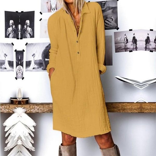 cotton linen dress women solid color lapel loose shirt 2021 summer casual dresses for vintage vestidos de verano, Black;gray
cotton linen dress women solid color lapel loose shirt 2021 summer casual dresses for vintage vestidos de verano, Black;gray