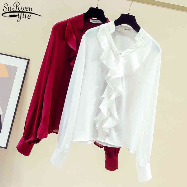 retro solid women's chiffon shirt long sleeve korean clothes ruffles v-neck latern shirts blusas mujer 11144 210427, White
retro solid women's chiffon shirt long sleeve korean clothes ruffles v-neck latern shirts blusas mujer 11144 210427, White