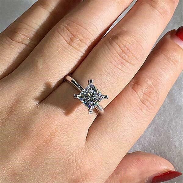 wedding rings luxury princess cut white ring silver color engagement jewelry gifts, Slivery;golden
wedding rings luxury princess cut white ring silver color engagement jewelry gifts, Slivery;golden