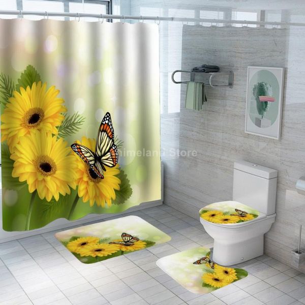 shower curtains butterfly curtain sunflower with non slip rug mat bathroom waterproof polyester hooks
shower curtains butterfly curtain sunflower with non slip rug mat bathroom waterproof polyester hooks