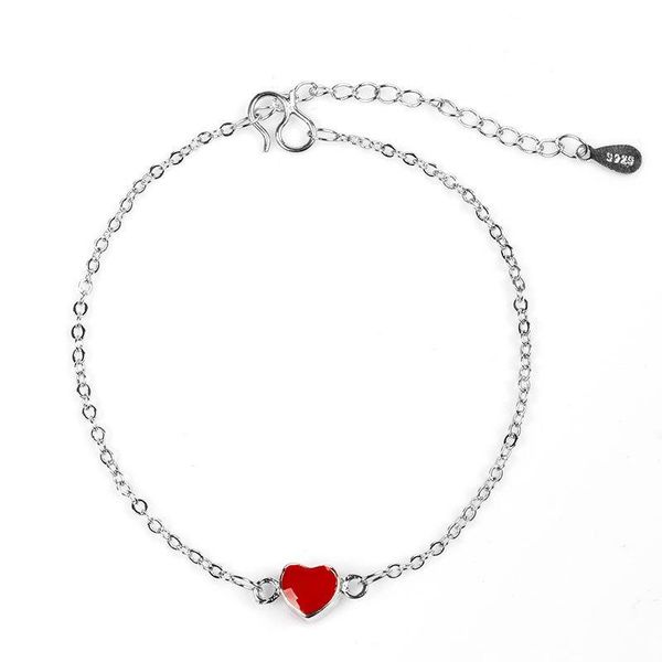 link, chain romantic drip oil red heart-shaped bracelet charming women's party silver color hand fashion valentine's day gift, Black
link, chain romantic drip oil red heart-shaped bracelet charming women's party silver color hand fashion valentine's day gift, Black