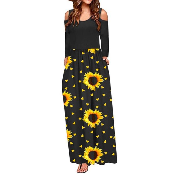 casual dresses halloween off shoulder plus size dress women sunflower print long sleeves ankle-length maxi vestidos, Black;gray
casual dresses halloween off shoulder plus size dress women sunflower print long sleeves ankle-length maxi vestidos, Black;gray