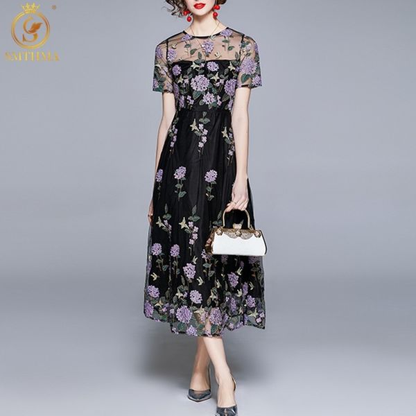 summer fashion runway elegant party dress women mesh flowers embroidery a line long dresses robe 210520, Black;gray
summer fashion runway elegant party dress women mesh flowers embroidery a line long dresses robe 210520, Black;gray
