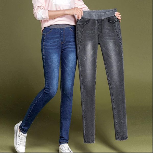 vrouwen eenvoudige effen elastische womens jean hoge taille skinny plus size 38 mode blauw slanke mom stretch denim broek, Blue
vrouwen eenvoudige effen elastische womens jean hoge taille skinny plus size 38 mode blauw slanke mom stretch denim broek, Blue