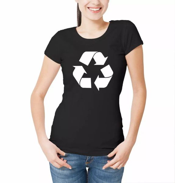 womens recycling symbol t-shirt global warming recycling save planet oceans, White;black
womens recycling symbol t-shirt global warming recycling save planet oceans, White;black