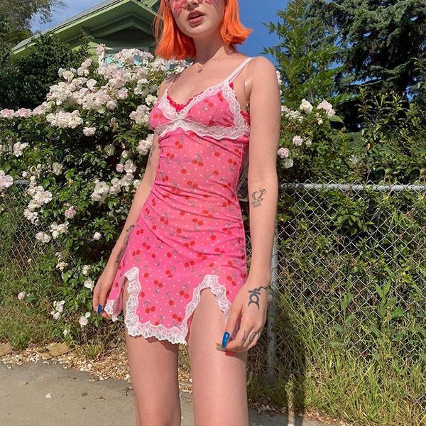 women lace up cherry dot print dress slip summer girl pink mini sleeveless v neck bodycon femme spaghetti strap vestidos casual dresses, Black;gray
women lace up cherry dot print dress slip summer girl pink mini sleeveless v neck bodycon femme spaghetti strap vestidos casual dresses, Black;gray
