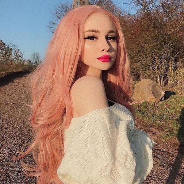 body wave synthetic wig orange pink color heat resistant fiber hair cosplay play no lace for women girls 150% density wigs, Black
body wave synthetic wig orange pink color heat resistant fiber hair cosplay play no lace for women girls 150% density wigs, Black